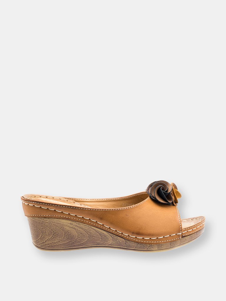 Sydney Tan Wedge Sandals