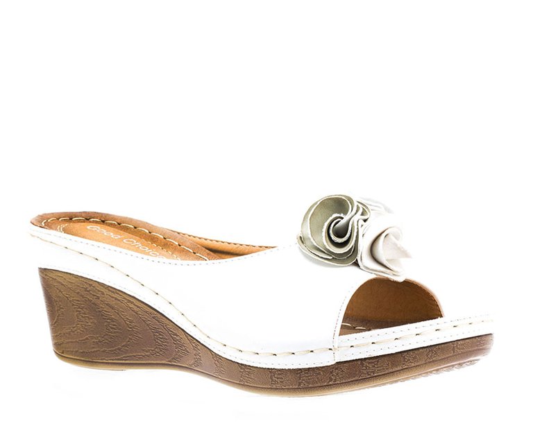 Sydney White Wedge Sandals - White
