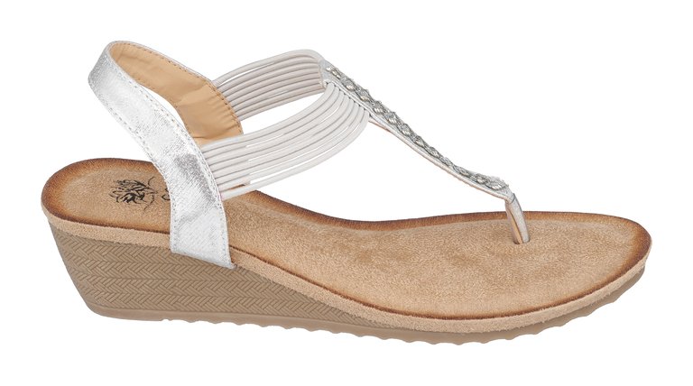 Tori Silver Wedge Sandals