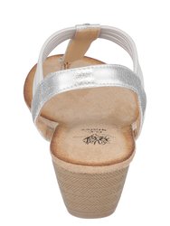 Tori Silver Wedge Sandals