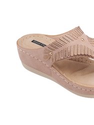 Virginia Blush Wedge Sandal - Blush