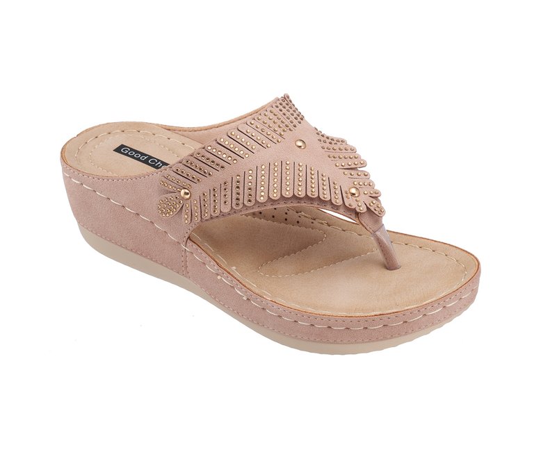 Virginia Blush Wedge Sandal - Blush