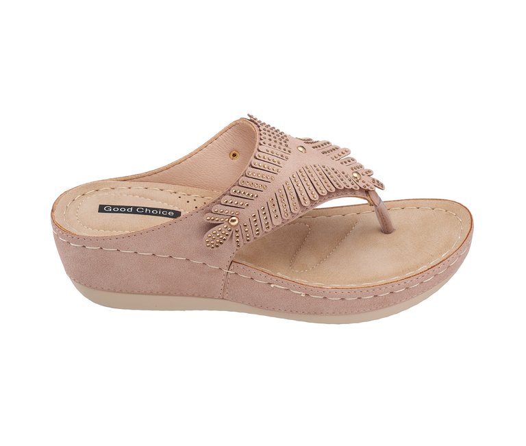 Virginia Blush Wedge Sandal