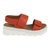 Vosa Coral Double Band Velcro Platform Sandals - Coral