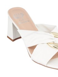 Zane White Heeled Sandals - White