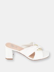 Zane White Heeled Sandals