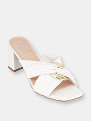 Zane White Heeled Sandals - White