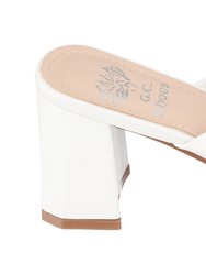 Zane White Heeled Sandals