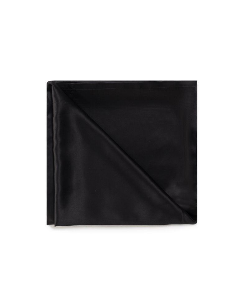 Black 100% Silk Bed Sheet - Black