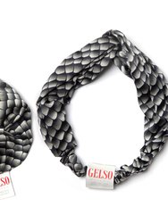 Black Reptile 100% Silk Hair Band