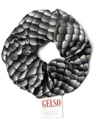 Gelso Milano Black Reptile 100% Silk Scrunchies product