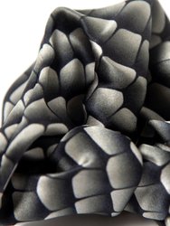Black Reptile 100% Silk Scrunchies