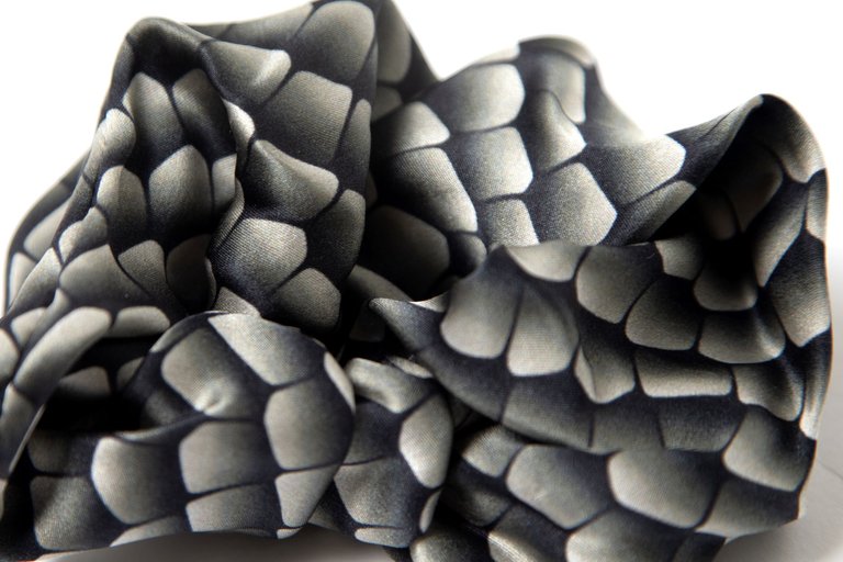 Black Reptile 100% Silk Scrunchies