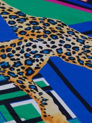 Blue Leopard 100% Silk Duvet Cover