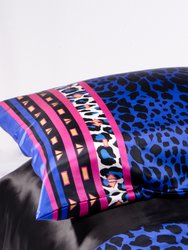 Blue Leopard 100% Silk Pillow Case