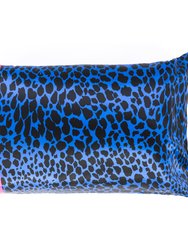 Blue Leopard 100% Silk Pillow Case - Blue Leopard