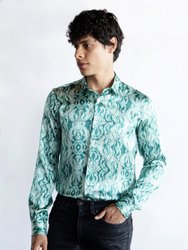 Hypnotic Green 100% Silk Shirt - Hypnotic Green