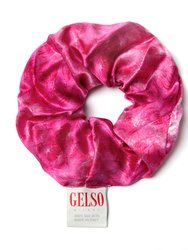 Pink Bright 100% Silk Scrunchies - Pink
