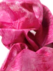 Pink Bright 100% Silk Scrunchies