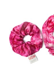 Pink Bright 100% Silk Scrunchies