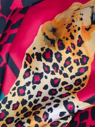 Red Leopard 100% Silk Duvet Cover