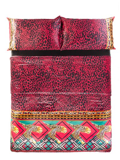 Gelso Milano Red Leopard 100% Silk Duvet Cover product