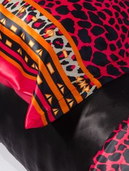 Red Leopard 100% Silk Pillow Case