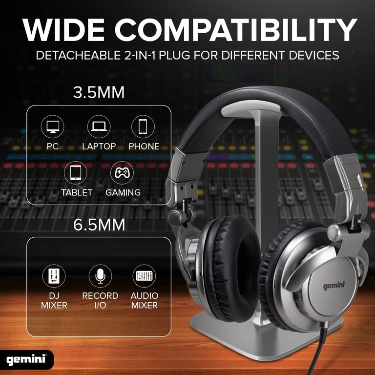 DJX-500 Professional DJ Headphones Wired Silver