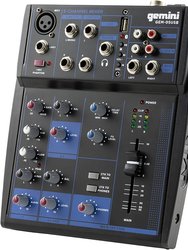 GEM-05USB Compact 5 Channel Bluetooth Audio Mixer With USB 5 Ins, 2 Bus, 2 Band EQ - Black