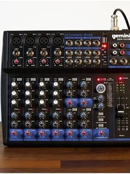 GEM-12USB Compact 12 Channel Bluetooth Audio Mixer With USB - 12 Ins, 2 Bus, 3 Band EQ