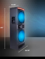 Gemini 6,000 Watt Bluetooth Karaoke Party System, Dual 12" Woofer, 2 x 3" HF Tweeters