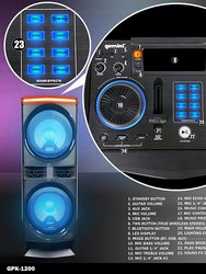 Gemini 6,000 Watt Bluetooth Karaoke Party System, Dual 12" Woofer, 2 x 3" HF Tweeters