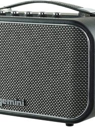 GTR-300 Bluetooth Speaker, Bass, Treble and Reverb Control, AUX Input,5" Woofer, 1" Tweeter - Black