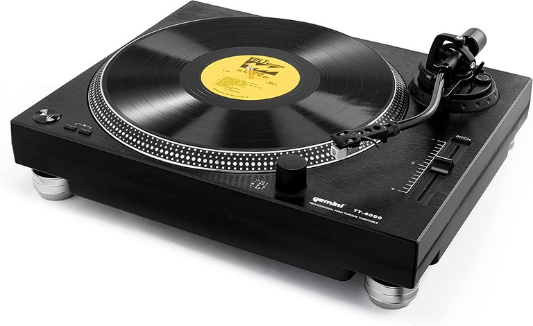 High-torque Direct Drive Professional Turntable, Aluminum Platter, S-type Tone-arm - Black