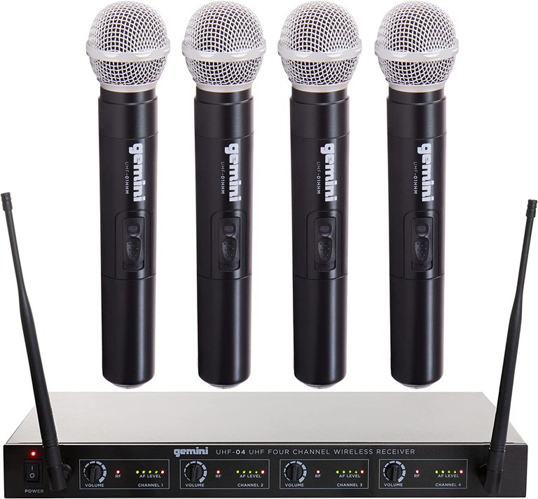 Quad Channel UHF Wireless System - Handheld - Black