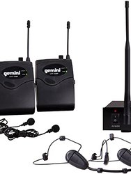 Quad channel UHF Wireless system - headset/lavalier - Black