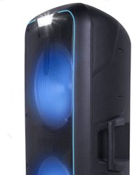 R Gsx-l2515btb Gsx-l2515btb Portable Dual 15" Rechargeable Powered Bluetooth Loudspeaker - Black