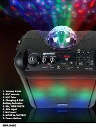 Rechargeable Karaoke Speaker, LED Lightshow, Wired Microphone Included