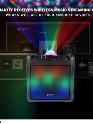 Rechargeable Karaoke Speaker, LED Lightshow, Wired Microphone Included