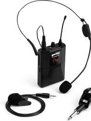 UHF Wireless Hands Free Microphone System - Black