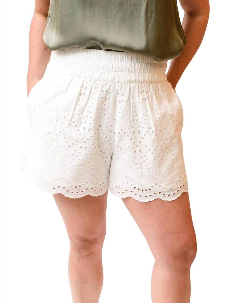 Ferris Embroidered Shorts - White