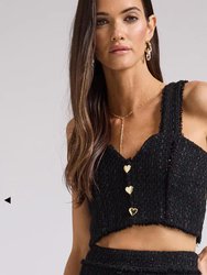 Mina Cropped Tweed Top