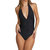 Ocean Crustal Halter Swimsuit In Black - Black