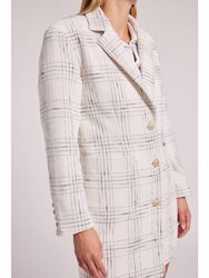 Peggy Tweed Car Coat In Ivory