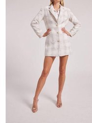 Peggy Tweed Car Coat In Ivory - Ivory