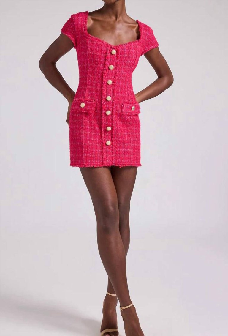 Quincy Tweed Dress - Hot Pink