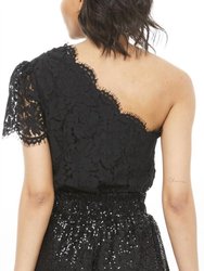 Serita Lace One Shoulder Top