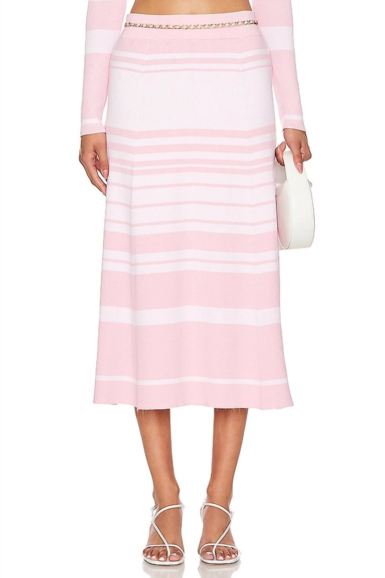 Women's Tiana Knit Sweater Skirt In Pink Stripe