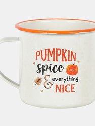 Pumpkin Spice Enamel Mug (White/Orange/Black) (One Size) - White/Orange/Black