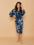 Delphine Silk Kimono Robe - Blue